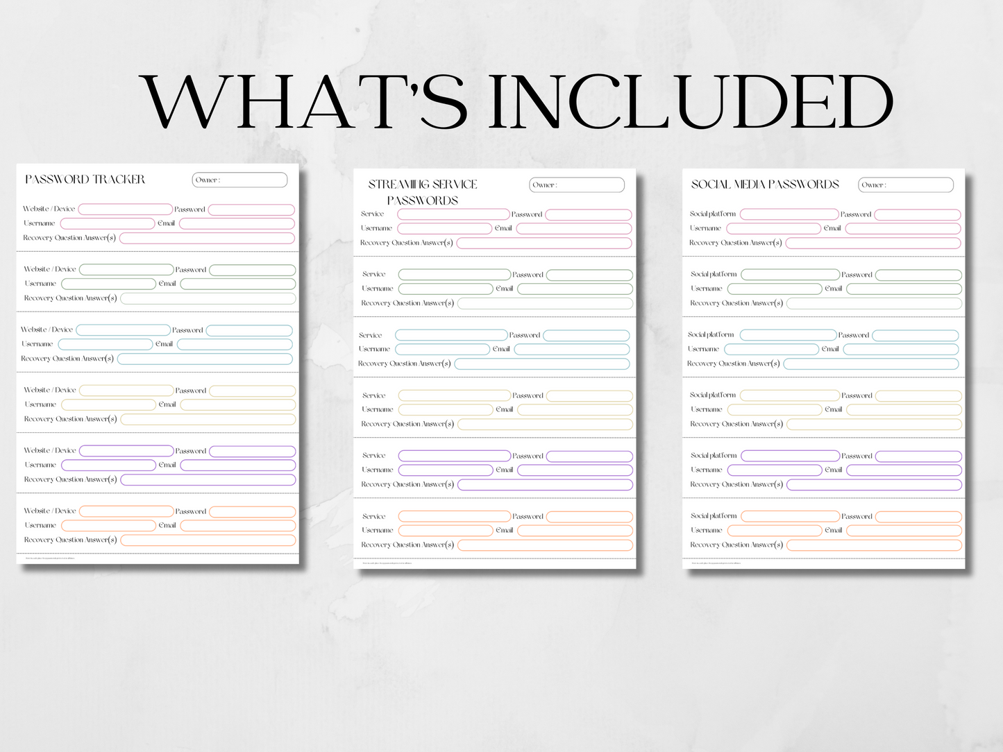 PLR Password Tracker Bundle