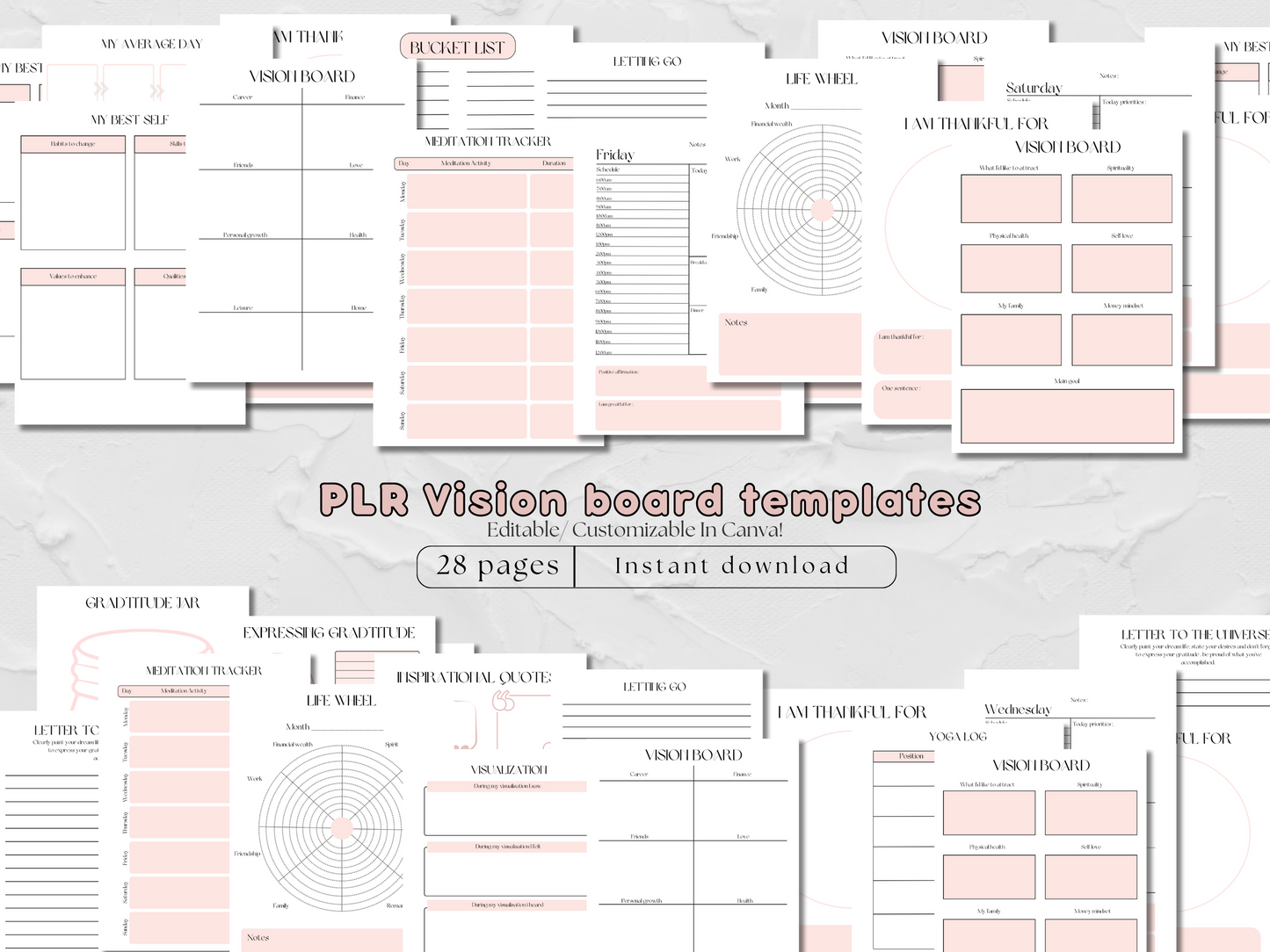 PLR Vision Board Templates bundle!