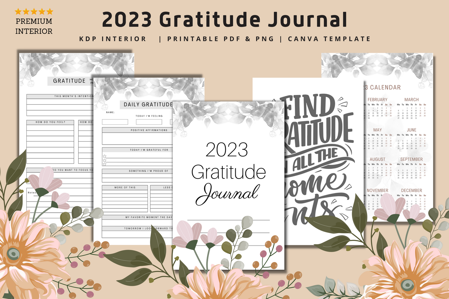 Editable 2023 Gratitude Journal