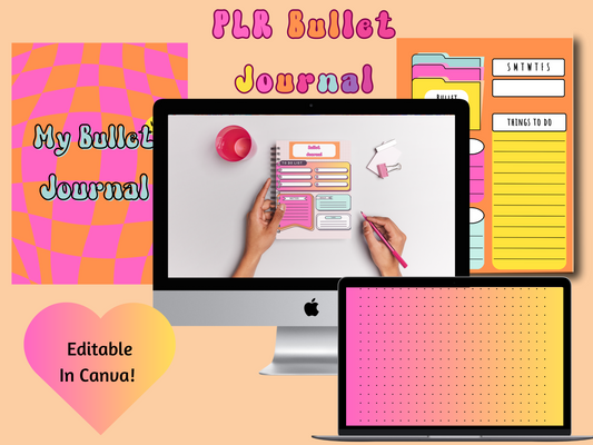 PLR Groovy Bullet Journal (Editable)