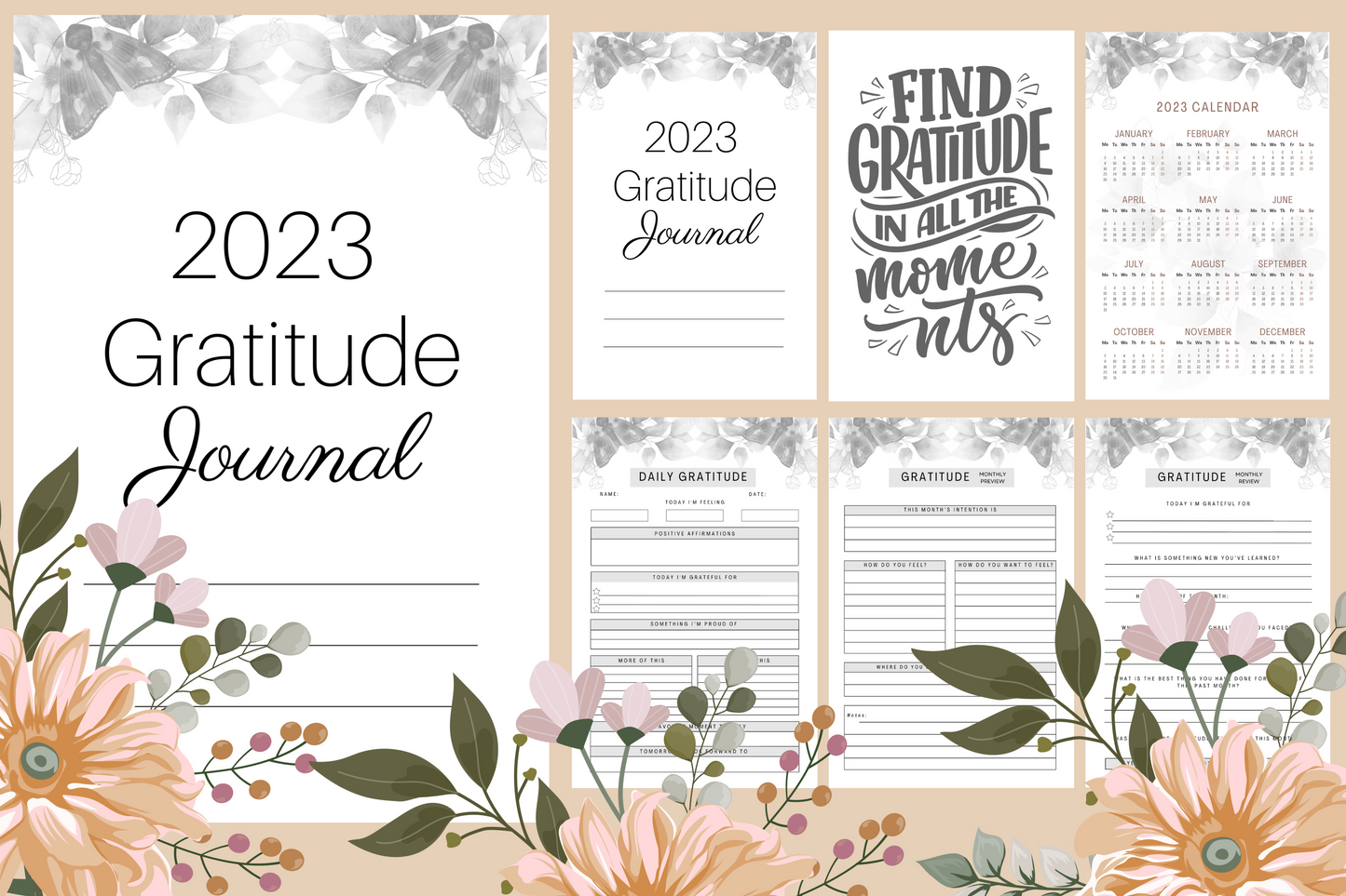 Editable 2023 Gratitude Journal